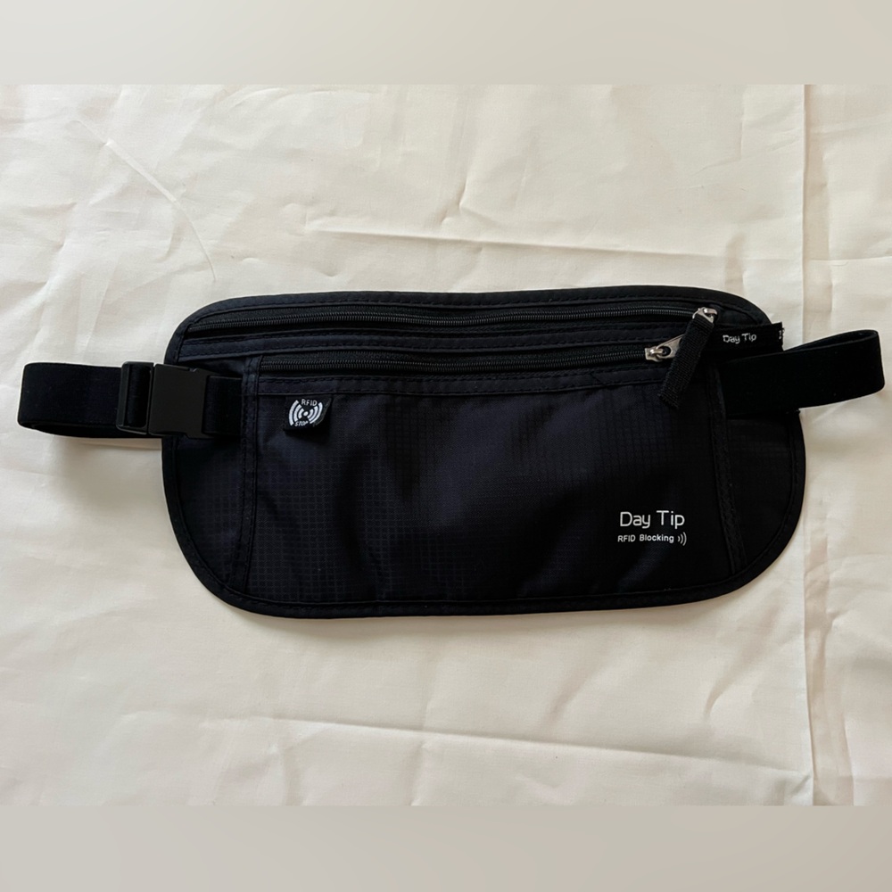 Black RFID Blocking Waist Bag - Picture 1 of 5